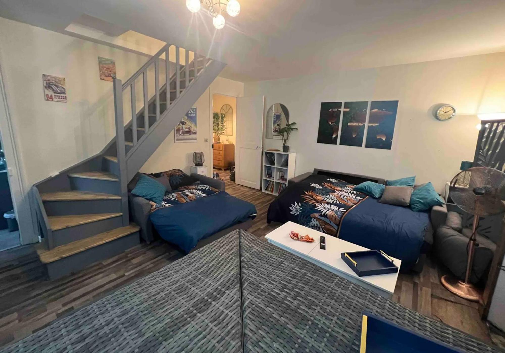 Duplex Au 2Eme Et De Notre Maison -Acces Au Jardin-Smart Tv-Streaming-Wifi เลอม็องส์ ภายนอก รูปภาพ